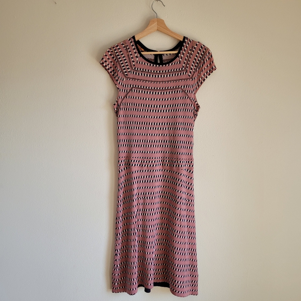 Tory Burch Women's Midi Dress Eyelet Rose Pink Size S